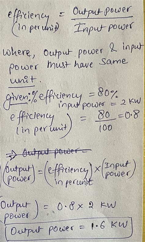 Solved An Electric Motor Takes A Power Of 2kw The Efficiency Of The