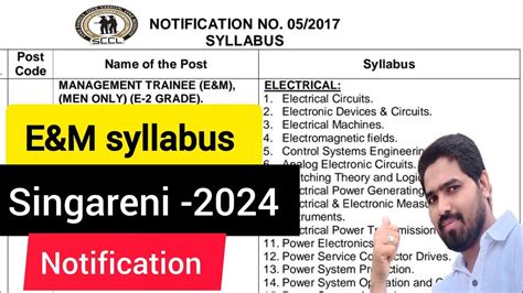 E M Singareni Syllabus I As For Official Notification I E M