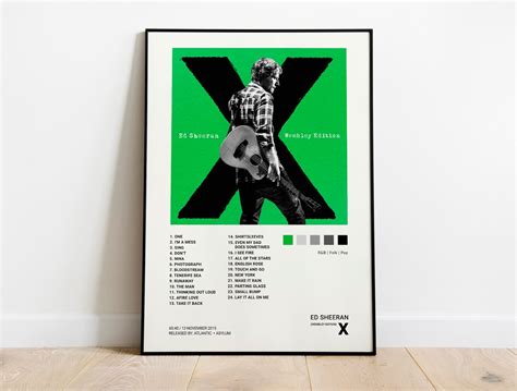 Ed Sheeran X Album Cover Poster Wembley Edition Architeg Prints