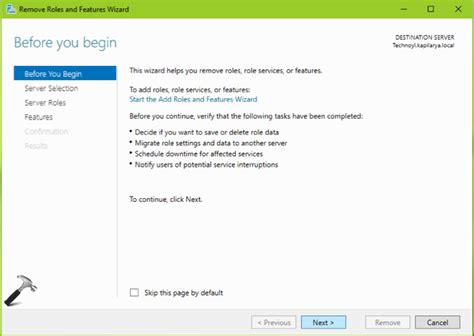 Removing Roles And Features In Windows Server 2019