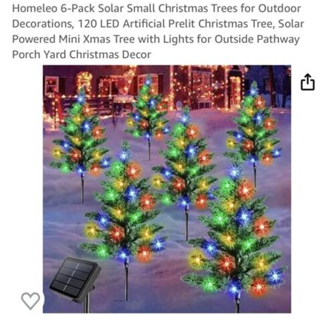 Homeleo 6 Pack Solar Small Christmas Trees For Outdoor Decorations 120 Led Ebay