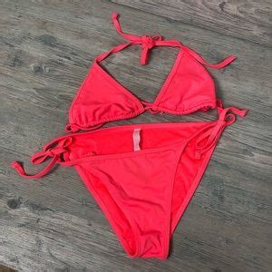 Victoria S Secret Swim Victorias Secret Neon Pink String Bikini Set S Poshmark