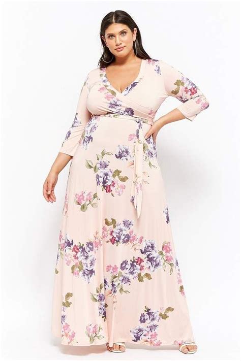 Forever 21 Plus Size Floral Surplice Maxi Dress Plus Size Outfits