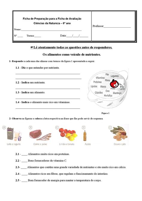 Atividades Sobre Alimentos E Nutrientes Ano Gabarito Braincp