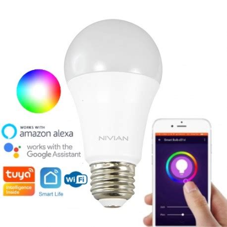 Ampoule Wifi E Multicolore Rgbw Lumens W Compatible Tuya