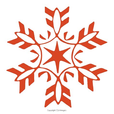 Orange Snowflake Clip Art