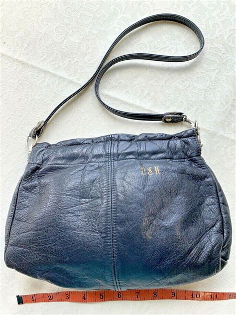 Vintage Davey's Worcester Mass Black Leather Purse Sh… - Gem