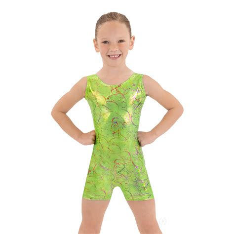 Girls Metallic Splatter Gymnastics Biketard 30503