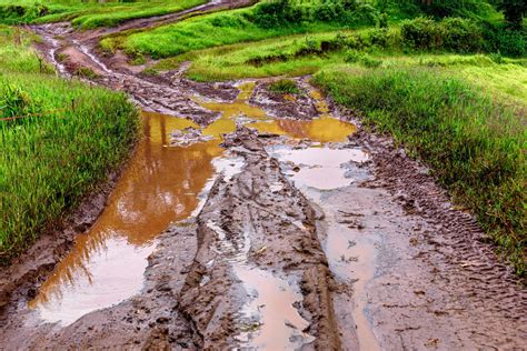 Tire tracks on a muddy road in the countryside 3088079 Stock Photo at ...