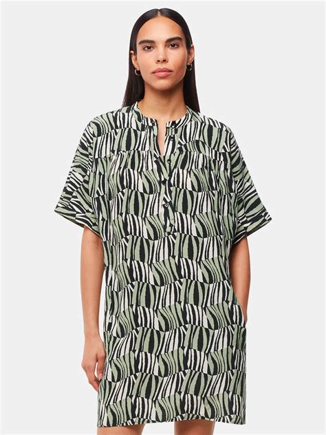 Whistles Checkerboard Tiger Print Tunic Dress Greenmulti At John