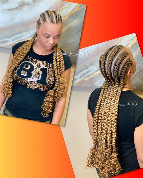 Stitch Braids With Bohemian Ends Braids For Black Women Braids With Curls African Braids