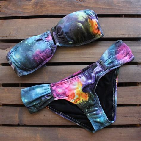 Galaxy Print Bikini Purple Bikinis Swimwear Galaxy Bikini