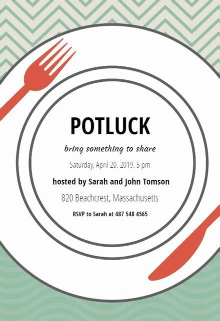 Potluck Party Invitations Wording Awesome Potluck Invitation Templates ...