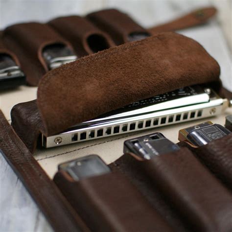 Nine-Pack Blues Harmonica Case by Pinegrove Leather