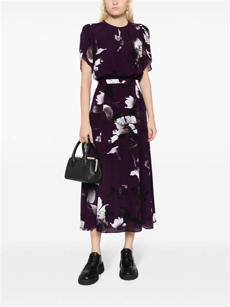 Erdem Floral Print Crepe Midi Skirt Farfetch