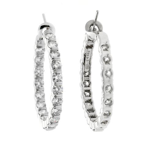 Harry Winston 546 Ct Diamond Platinum Hoop Earrings Opulent Jewelers