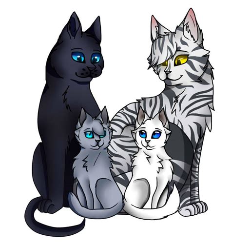 Stormtail, Bluestar, Moonflower and Snowfur by Mewnnee on DeviantArt