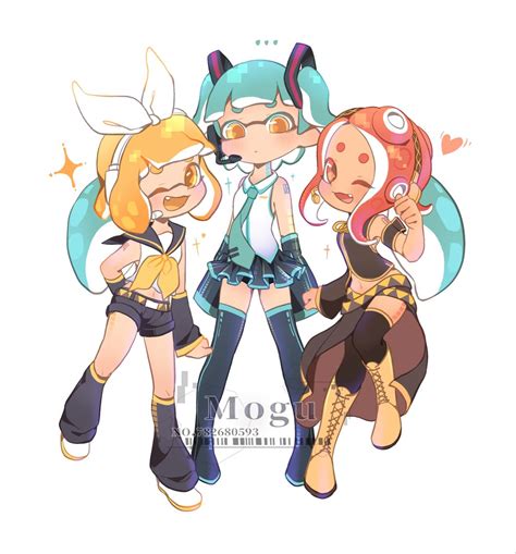 Vocaloid X Splatoon Splatoon Character Design Cute Drawings