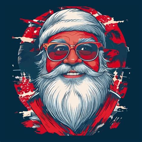 Feliz navidad camisa y gafas de sol de hombre de papá noel diseño