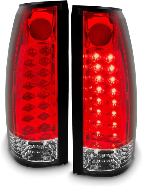 Tail Lights For 1988 1998 Chevy GMC C K 1500 2500 3500 Black Smoke Rear