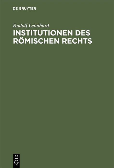 Institutionen Des R Mischen Rechts