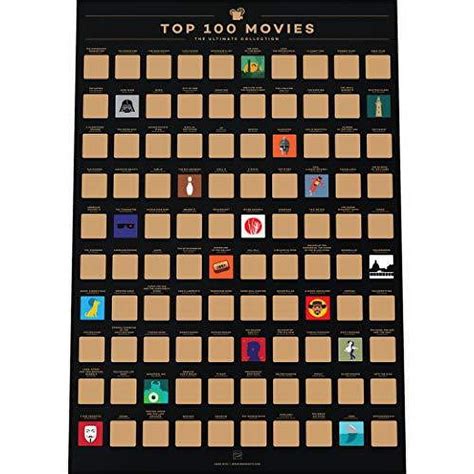 Enno Vatti Top Movies Scratch Off Poster Modern Printed Decor