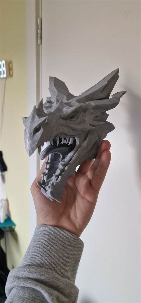 3D Printer Skyrim Alduin Dragon Wall Trophy Made With Bambu Lab P1pCults