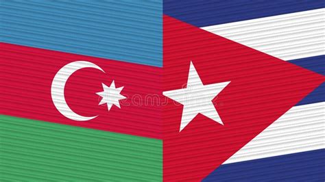 Cuba And Azerbaijan Two Half Flags Together Stock Photo Image Of