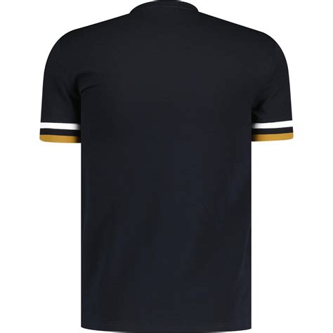 Fred Perry Retro Mod Bold Tipped Pique Tee In Black