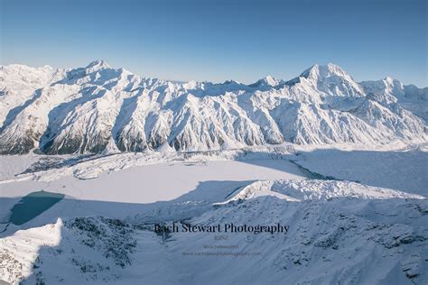 Tasman Lake Winter Aerial with Mount Cook | New Zealand Landscape Photography | NZ Photo Prints