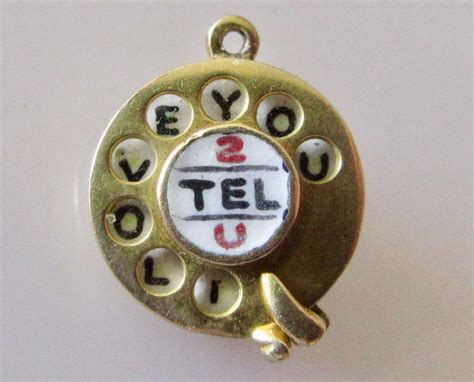 Ct Gold I Love You Enamel Telephone Dial Pendant Or Charm Moves By