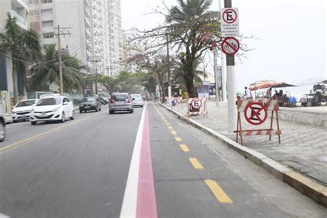 Novo Trecho De Ciclofaixa Implantado No Sobre As Ondas Em Guaruj