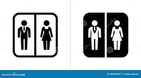 Male And Female Toilet Vector Icon Water Closet Sign Wc Symbol Lady