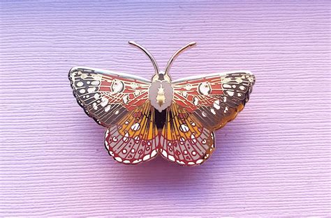 Mormon Metalmark Butterfly Enamel Pin Etsy