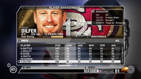 San Francisco 49ers 2007 Old Roster Information Madden Nfl 07 Ps3 Video