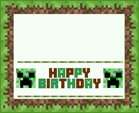 Free Printable Cheerful Minecraft Birthday Invitation Template Free