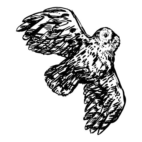 Premium Vector Flying Tawny Owl Realistic Sketch Bird Wild Animal