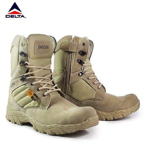 Jual Sepatu Delta Cordura Tactical Cream Boots Safety 8 Inci Original