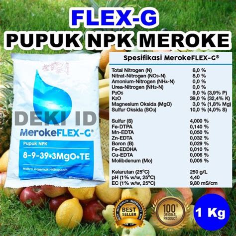 Jual Pupuk Meroke Flex G Kg Nutrisi Npk Makro Mikro Lengkap