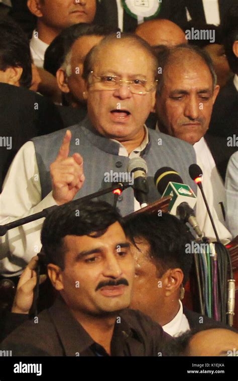 Pakistani Former Prime Minister Mian Mohammad Nawaz Sharif Addressing