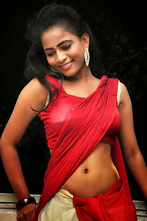 Hot Tamil Teen Girl Actress In Red Saree And Blouse Extra Large High