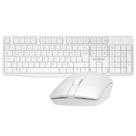 Everest Km Beyaz Kablosuz Q Multimedia Klavye Mouse Set Segment