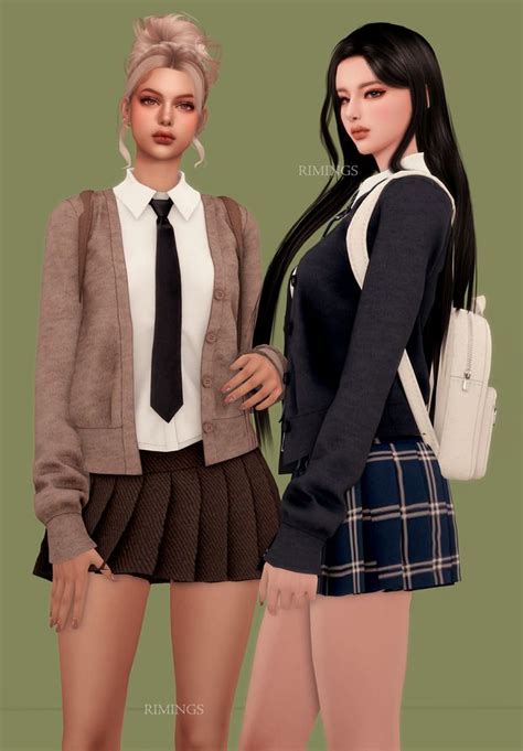 RIMINGS Autumn School Uniform Backpack RIMINGS Sims 4 Clothing