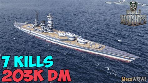 World Of WarShips Izumo 7 KILLS 203K Damage Replay Gameplay 4K