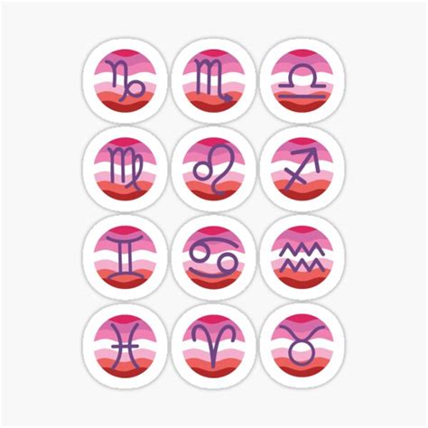 Zodiac Lesbian Flag Sticker For Sale By Lgbt Art Design Redbubble