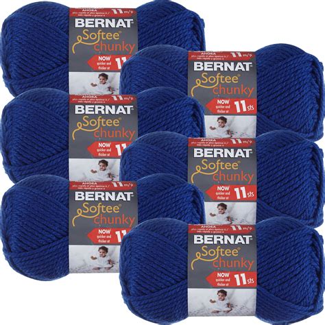 Bernat Softee Chunky Yarn Royal Blue Multipack Of 6