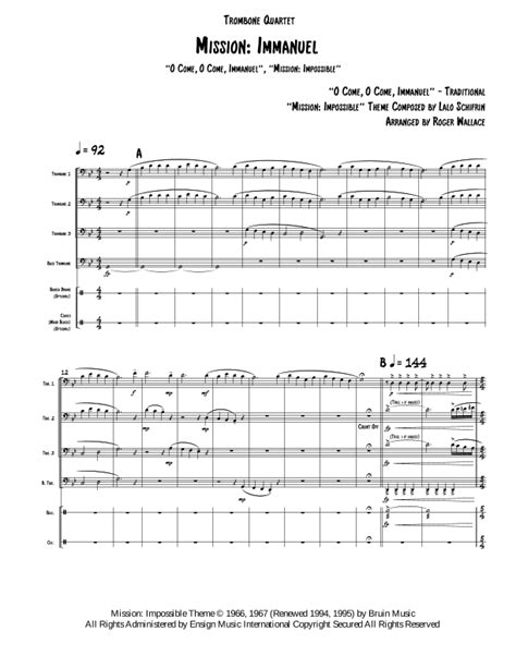 Mission Impossible Theme Arr Roger Wallace By Adam Clayton And