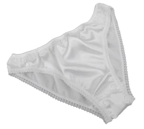 SHINY WHITE SATIN WHITE LACE FRENCH BIKINI BRIEF PANTIES KNICKER XS XXL RETRO EBay