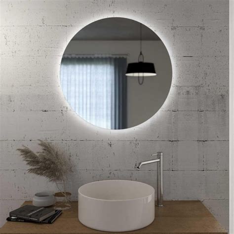 Specchio Bagno Tondo LED Diametro 60 Cm Retroilluminato Con Luce Fredda