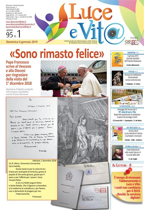 “Luce e Vita” entra nel 95° anno di pubblicazione - Ruvesi.it